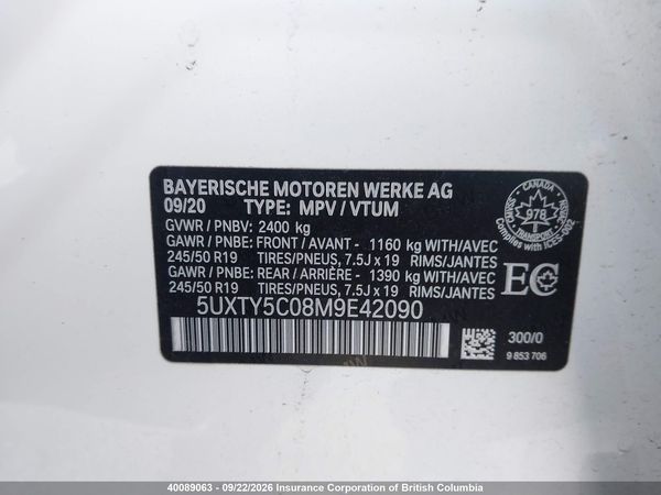 2021 BMW X3 xDrive30i — I9