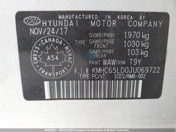 2018 HYUNDAI IONIQ Plug-in-Hybrid (PHEV) — I9