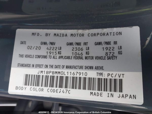2020 MAZDA 3 PREFERRED — I9