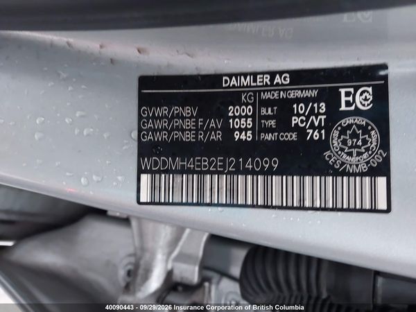 2014 MERCEDES-BENZ B250 — I9