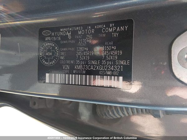 2016 HYUNDAI TUCSON PREMIUM 1.6 — I9