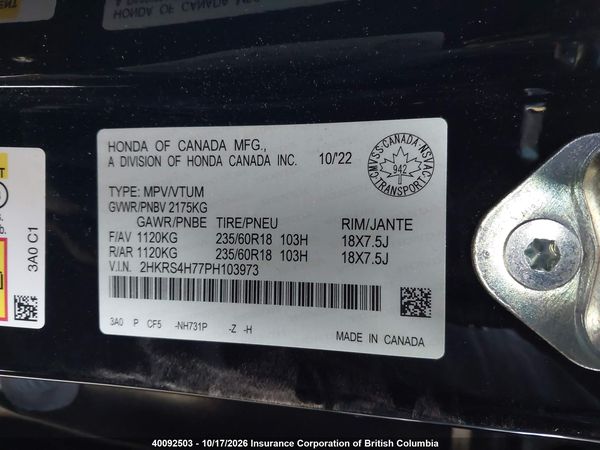 2023 HONDA CR-V EX-L — I9