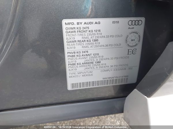 2018 AUDI Q5 quattro Premium Plus — I9