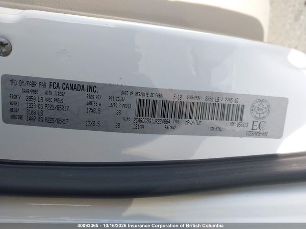 2018 DODGE GRAND CARAVAN CANADA VALUE PACKAGE — I9