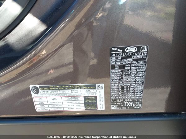 2026 LAND ROVER RANGE ROVER SPORT DYNAMIC SE — I9