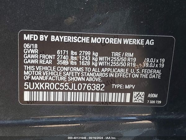 2018 BMW X5 XDRIVE35I