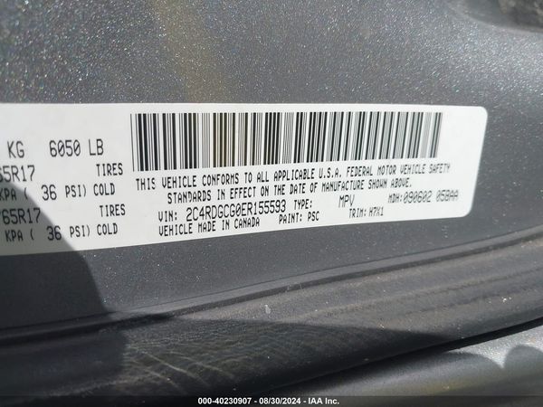 2014 DODGE GRAND CARAVAN SXT — I9