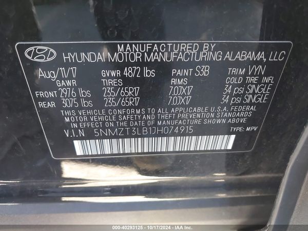 2018 HYUNDAI SANTA FE SPORT 2.4L