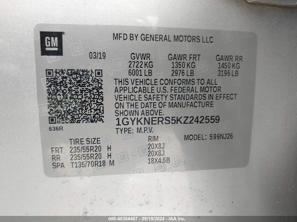 2019 CADILLAC XT5 PREMIUM LUXURY