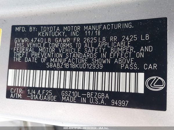 2019 LEXUS ES 350 F SPORT