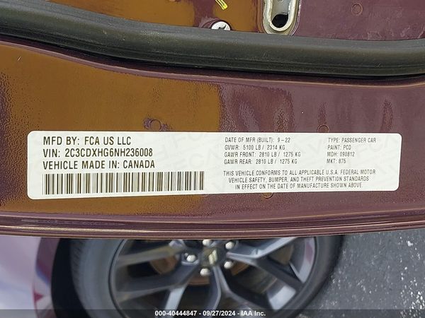 2022 DODGE CHARGER GT RWD