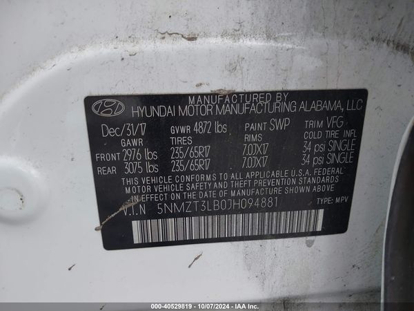 2018 HYUNDAI SANTA FE SPORT 2.4L