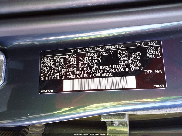 2021 VOLVO XC60 T5 MOMENTUM