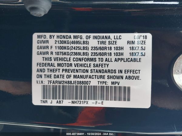 2018 HONDA CR-V EX-L/EX-L Navi