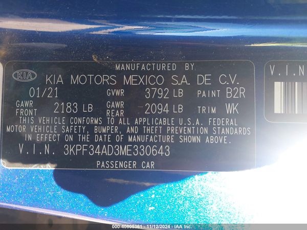2021 KIA FORTE GT-LINE
