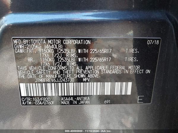 2018 TOYOTA RAV4 LE