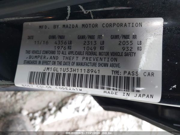 2017 MAZDA MAZDA6 SPORT