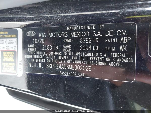 2021 KIA FORTE LXS