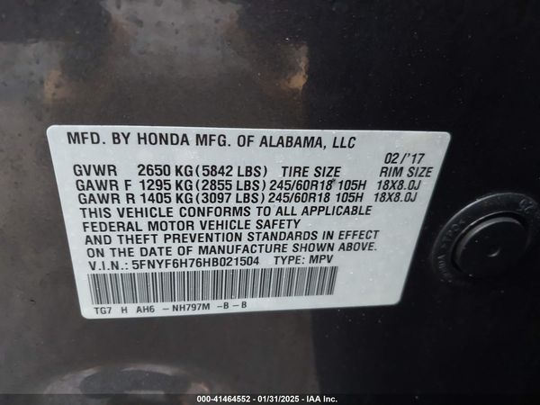2017 HONDA PILOT EX-L