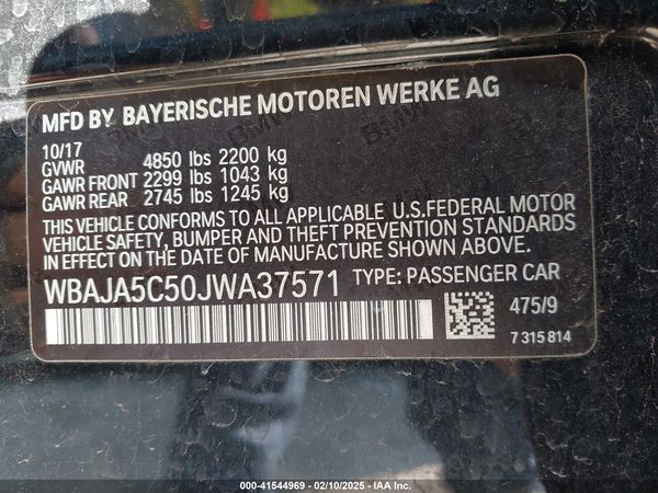 2018 BMW 530I