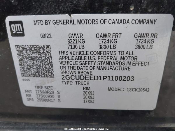 2023 CHEVROLET SILVERADO 1500 4WD  SHORT BED RST — I9