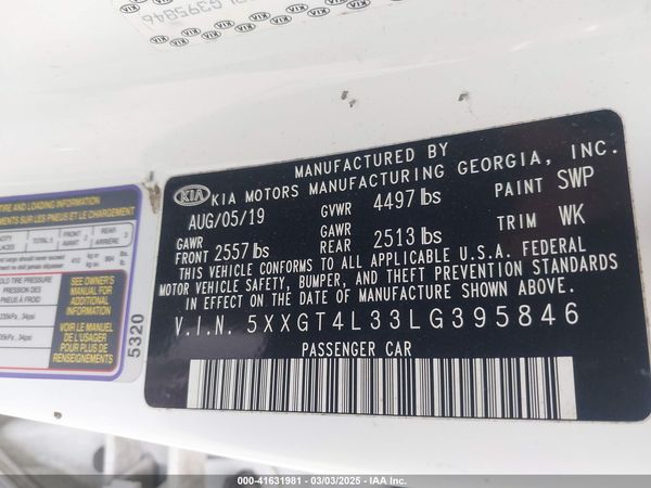 2020 KIA OPTIMA S
