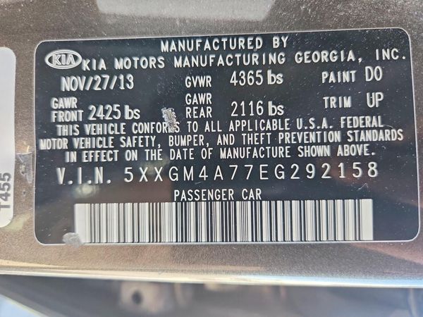 2014 KIA OPTIMA 2.4 LX STD/Conv