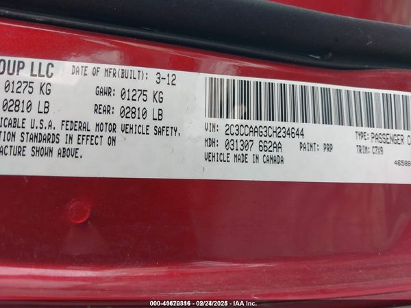 2012 CHRYSLER 300 Base/Limited — I9