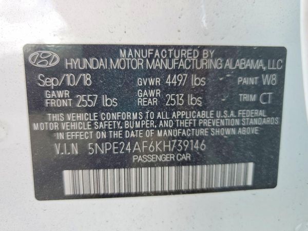 2019 HYUNDAI SONATA