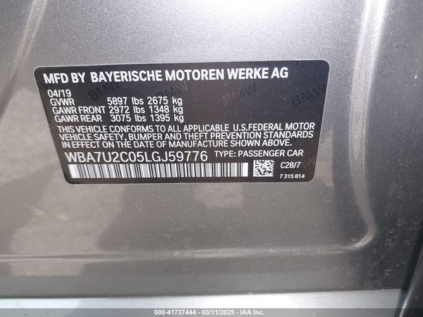 2020 BMW 750I XDRIVE