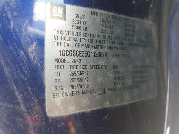 2016 CHEVROLET COLORADO LT