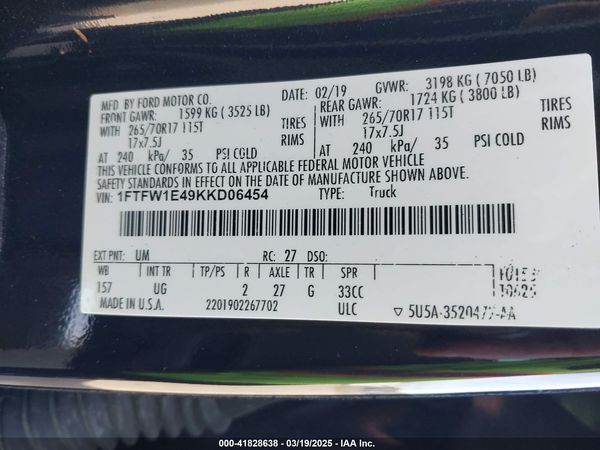2019 FORD F-150 XLT