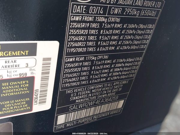 2014 LAND ROVER RANGE ROVER SPORT 3.0L V6 SUPERCHARGED HSE