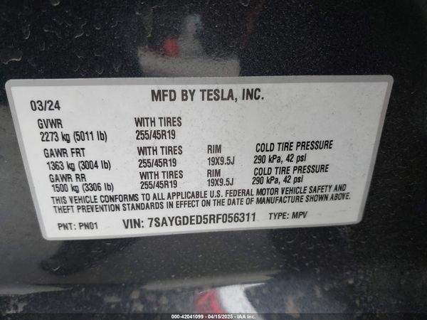 2024 TESLA MODEL Y RWD