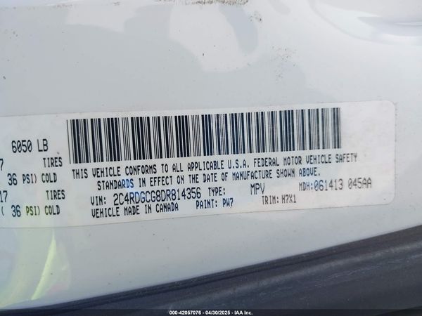 2013 DODGE GRAND CARAVAN SXT — I9