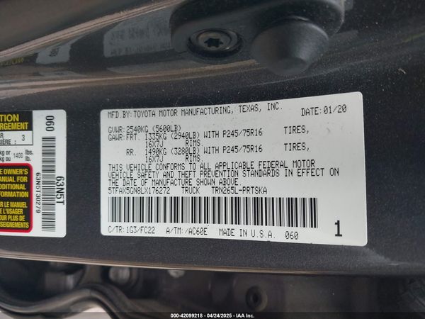 2020 TOYOTA TACOMA SR5