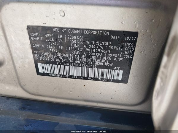 2018 SUBARU OUTBACK 3.6R LIMITED