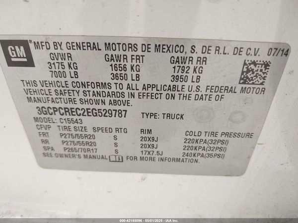 2014 CHEVROLET SILVERADO 1500 1LT — I9