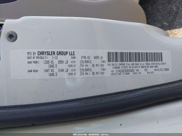 2012 DODGE GRAND CARAVAN SE/AVP — I9