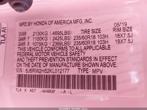 2019 HONDA CR-V EX