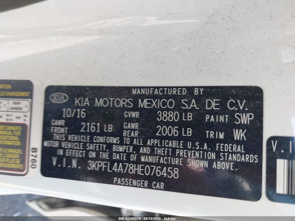 2017 KIA FORTE LX