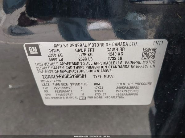 2012 CHEVROLET EQUINOX LTZ — I9