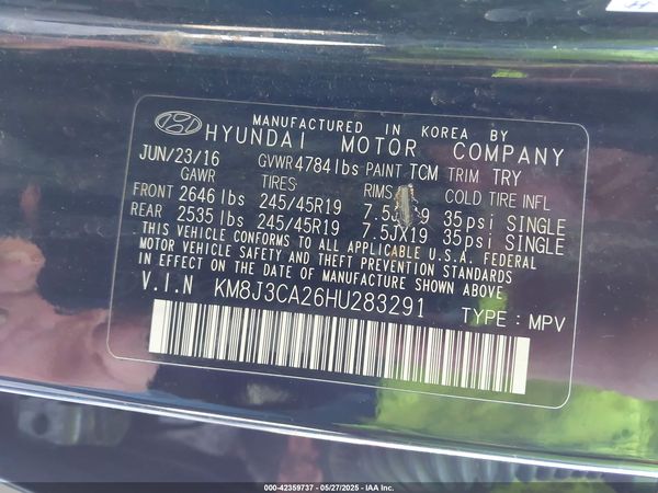 2017 HYUNDAI TUCSON LIMITED