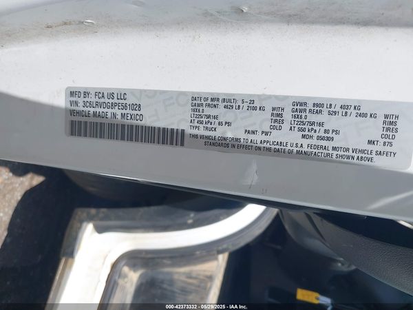 2023 RAM PROMASTER 2500 HIGH ROOF 159 WB
