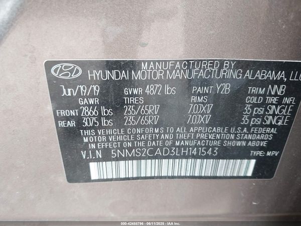 2020 HYUNDAI SANTA FE SE