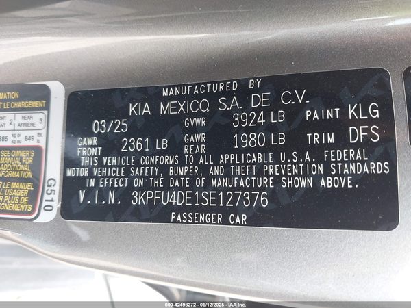 2025 KIA K4 EX