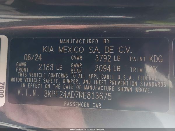 2024 KIA FORTE LX
