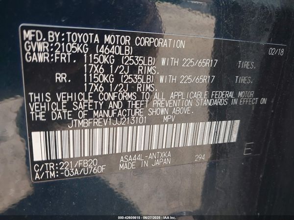 2018 TOYOTA RAV4 LE