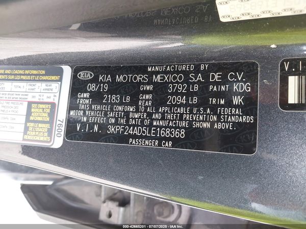 2020 KIA FORTE FE