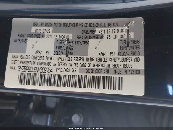 2022 MAZDA MAZDA3 PREFERRED